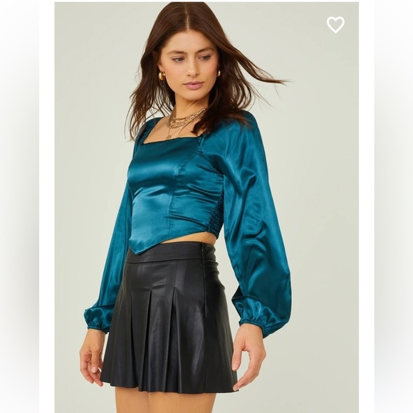 New with tags Altar’d state calli satin corset top in hunter - Picture 4 of 4